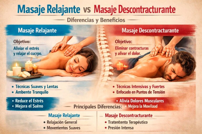 Masaje relajante vs masaje descontracturante: diferencias y beneficios